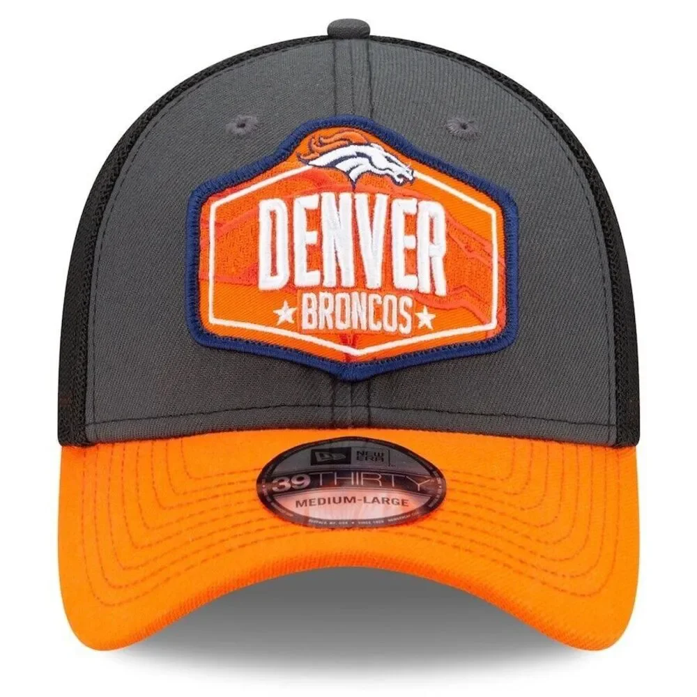 New Era 39THIRTY NFL Denver Broncos Fitted Trucker Mesh Hat Cap Mens Size‎ M/L